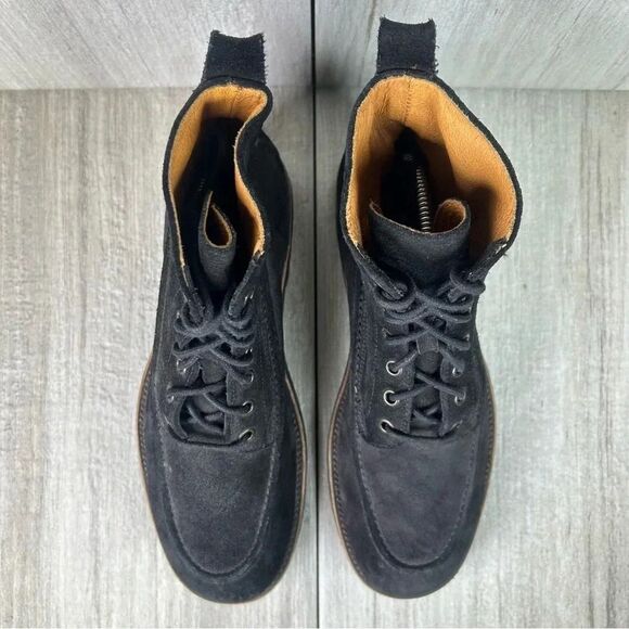 Frye Rainer Black Suede Leather Heeled Lace Up Chukka Ankle Boot Mens Size 7 D - Picture 6 of 10